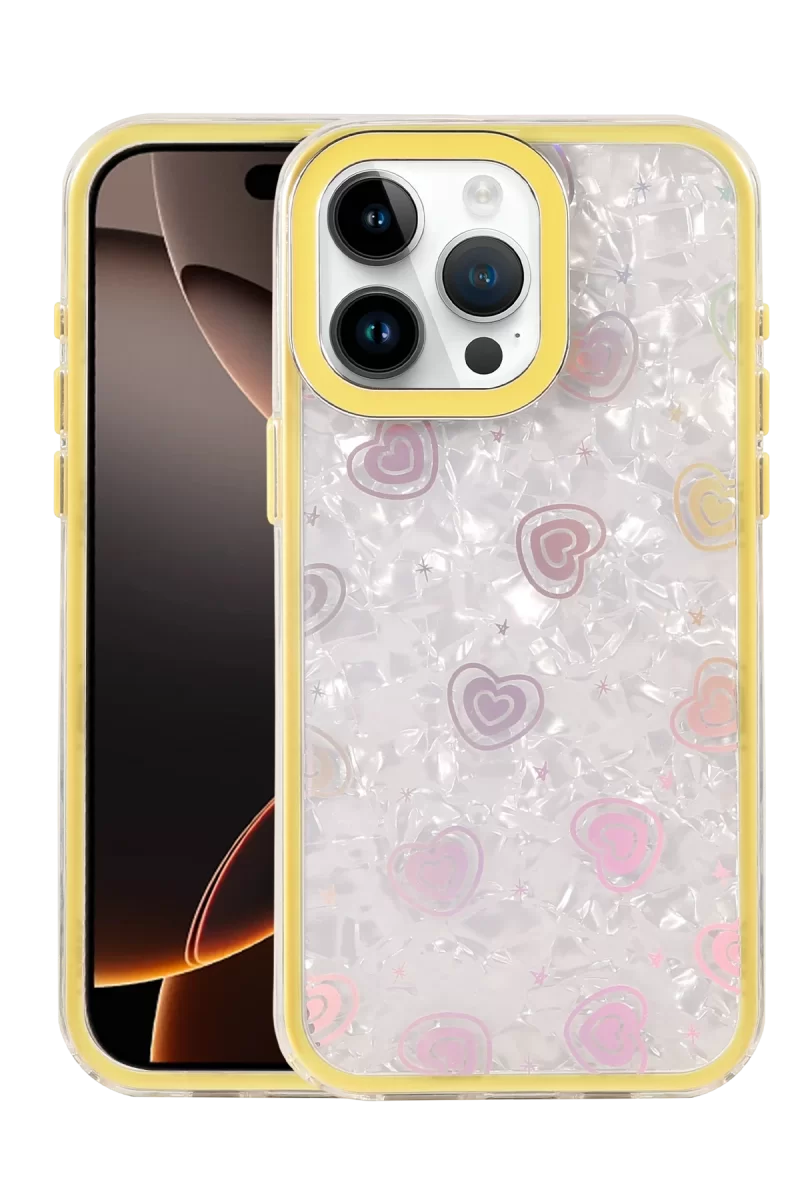 Newface Apple iPhone 16 Pro Lumi Desenli Kapak - Sarı