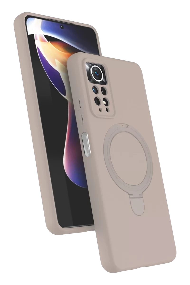 Newface Xiaomi Redmi Note 12 Pro 4G Regal Magsafe Standlı Kapak - Çöl Titanyum