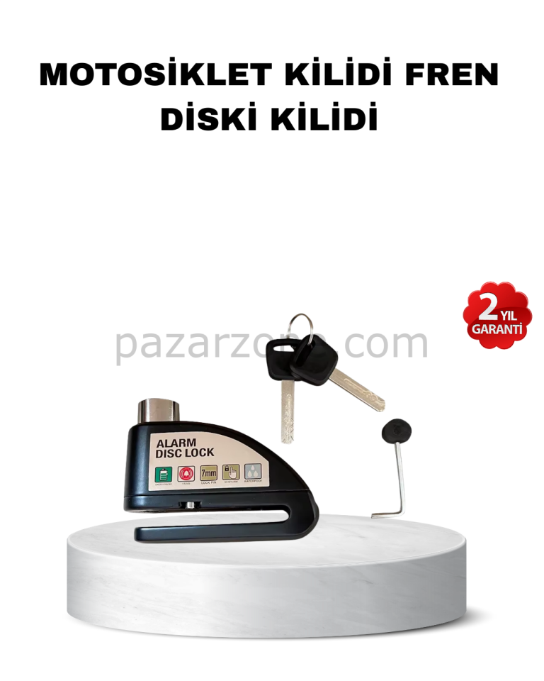 110 dB Alarmlı Disk Fren Kilidi Su Geçirmez Çelik Gövde Motosiklet Güvenlik