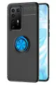 Newface Huawei P40 Pro Kılıf Range Yüzüklü Silikon - Siyah-Mavi