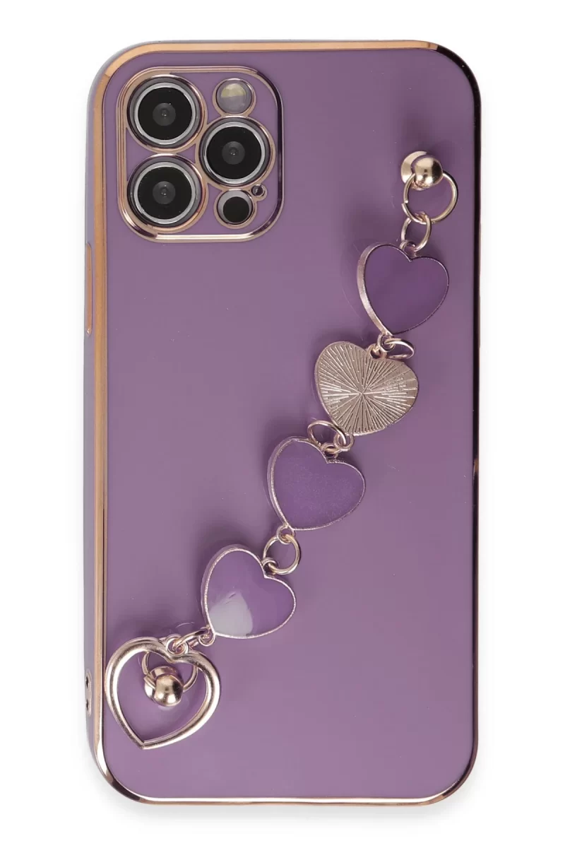 Newface Apple iPhone 12 Pro Max Kılıf Esila Silikon - Mor