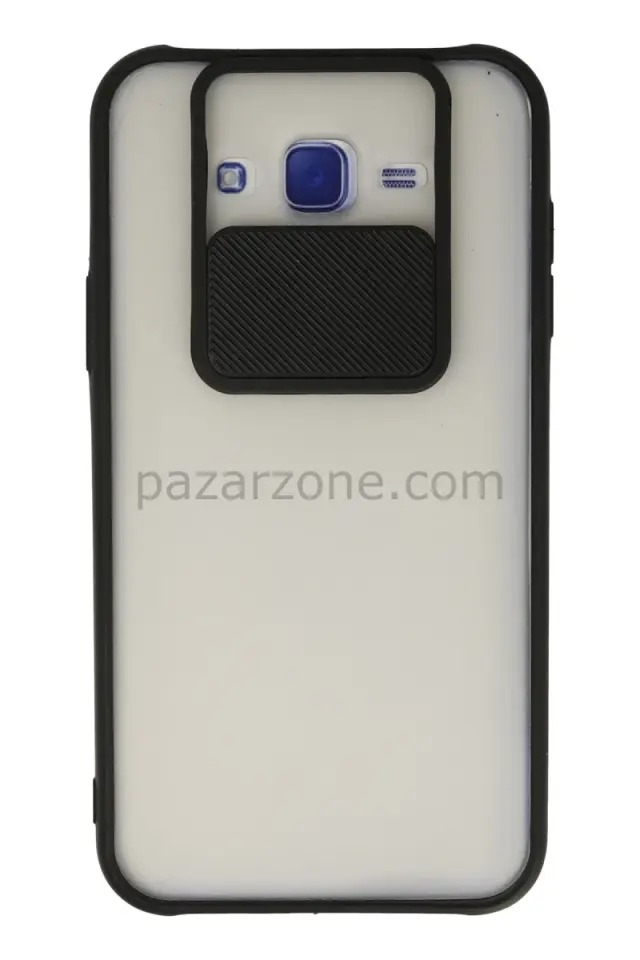 Newface Samsung Galaxy J7 Kılıf Palm Buzlu Kamera Sürgülü Silikon - Siyah