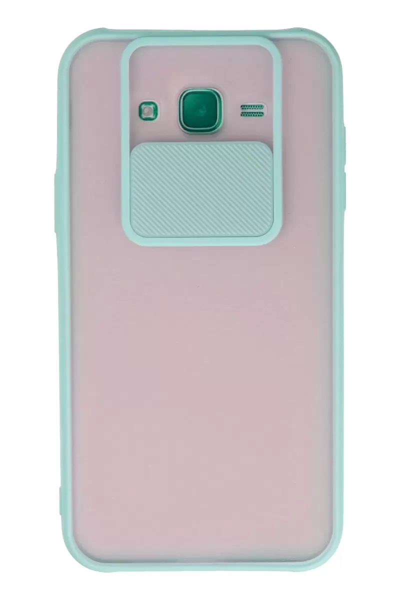 Newface Samsung Galaxy J7 Kılıf Palm Buzlu Kamera Sürgülü Silikon - Turkuaz