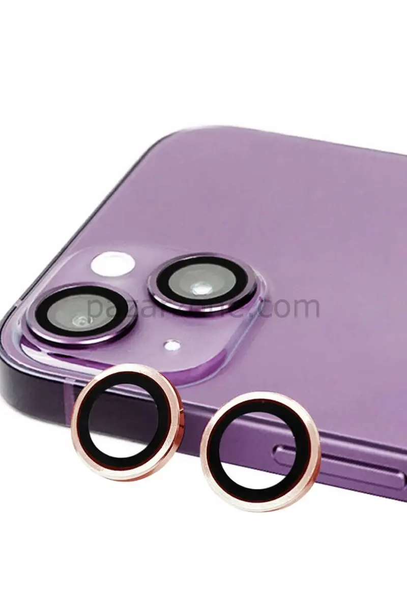 Newface Apple iPhone 15 Plus Raze Metal Kamera Lens - Pembe