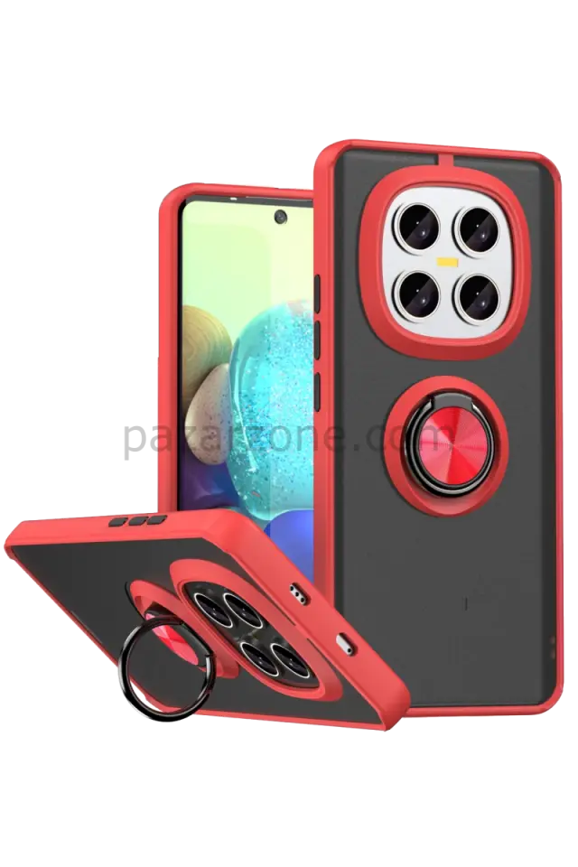 Newface Xiaomi Redmi Note 15 Pro 5G Montreal Yüzüklü Silikon Kapak - Kırmızı