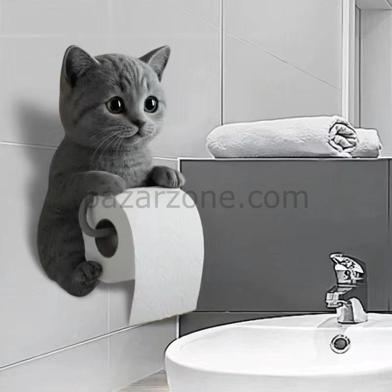 Kedi Tasarımlı Tuvalet Kağıtlığı