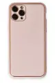 Newface Apple iPhone 11 Pro Kılıf Coco Deri Silikon Kapak - Pudra