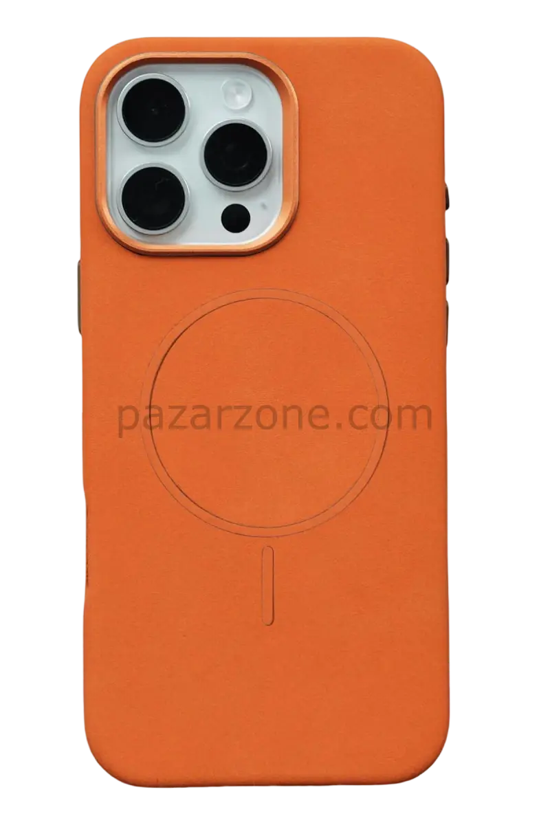 Joko Apple iPhone 15 Pro Max Luno Deri Magsafe Kapak - Turuncu