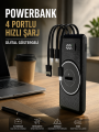 Hızlı Şarj Dijital Göstergeli Powerbankli Çoklu Şarj Özelliği