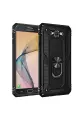 Newface Samsung Galaxy J7 Kılıf Sofya Yüzüklü Silikon Kapak - Siyah