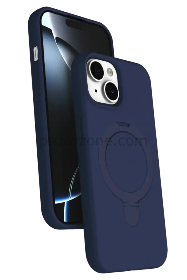Newface Apple iPhone 15 Plus Regal Magsafe Standlı Kapak - Lacivert