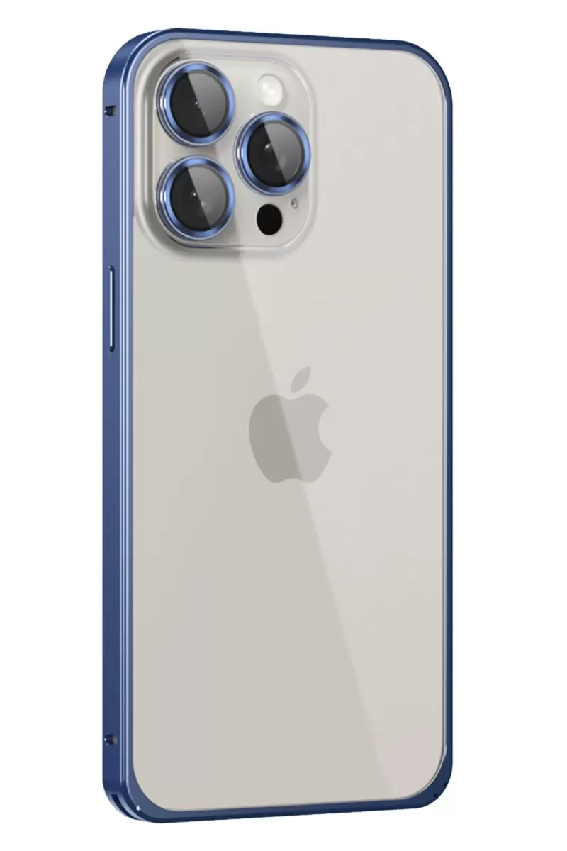 Joko Apple iPhone 15 Pro Max Metal Bumper Mat Kapak - Lacivert
