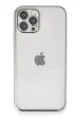 Newface Apple iPhone 12 Pro Max Kılıf Razer Lensli Silikon - Gümüş
