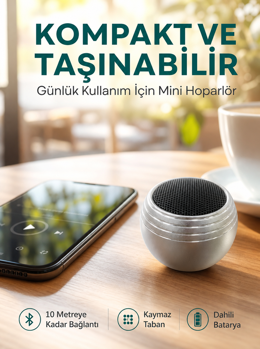 Kablosuz Mini Hoparlör Şarjlı TWS Destekli Kompakt Ses Sistemi Yeni Nesil