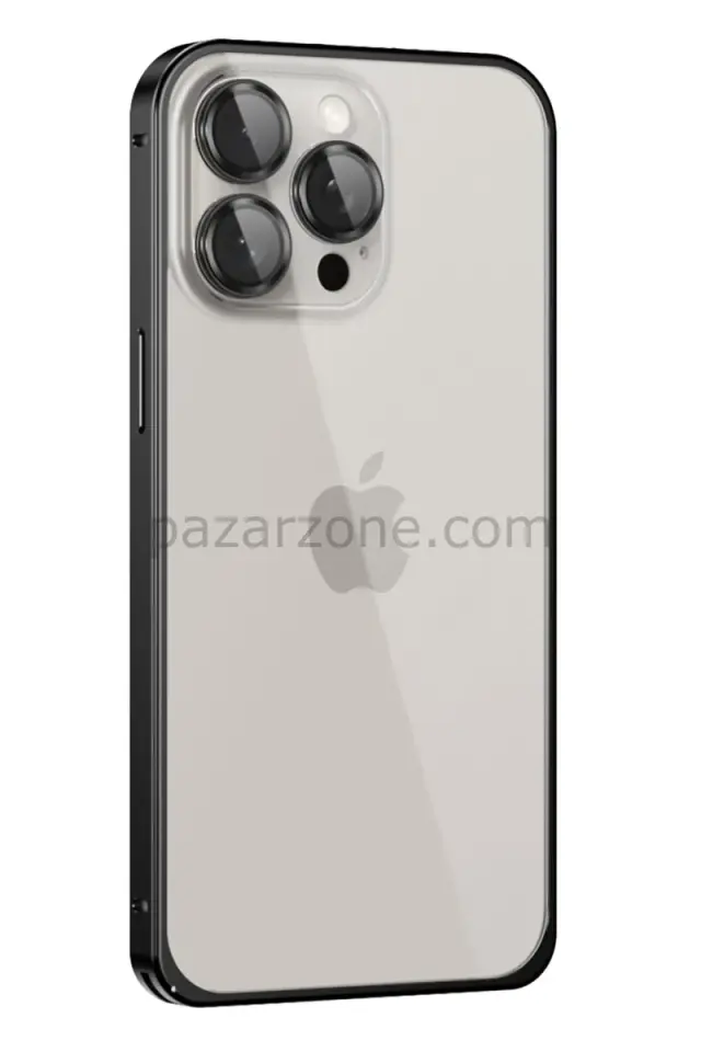 Joko Apple iPhone 15 Pro Max Metal Bumper Mat Kapak - Siyah
