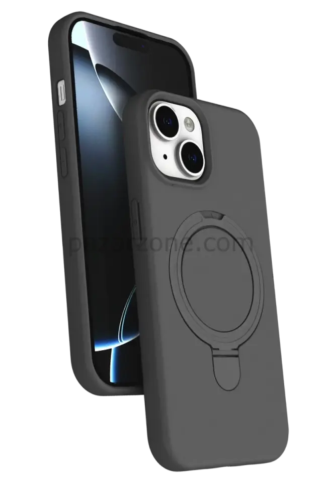 Newface Apple iPhone 15 Plus Regal Magsafe Standlı Kapak - Titan Gri