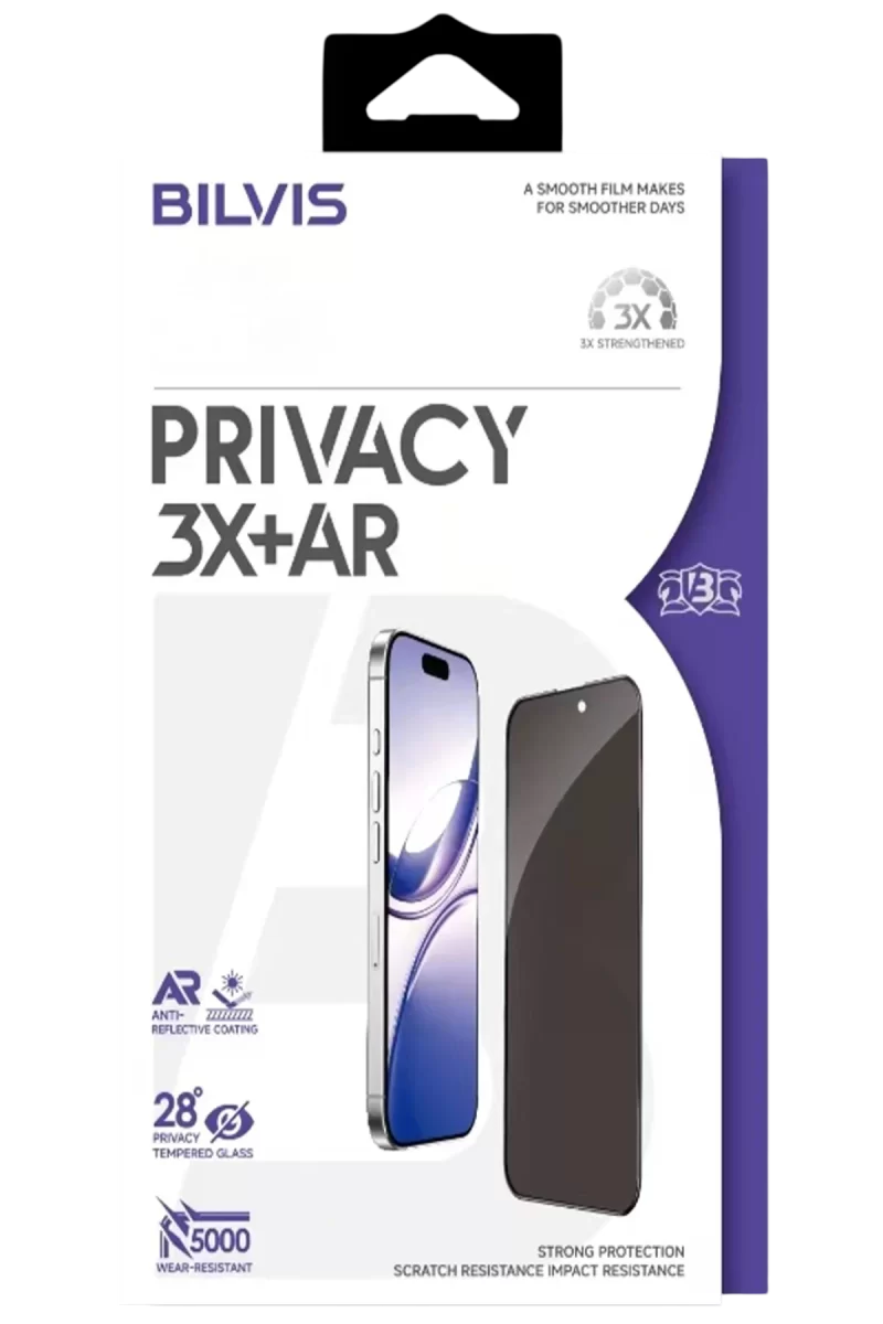 Newface Apple iPhone 16 Pro Max Bilvis 3X AR Hayalet Cam Ekran Koruyucu - Siyah