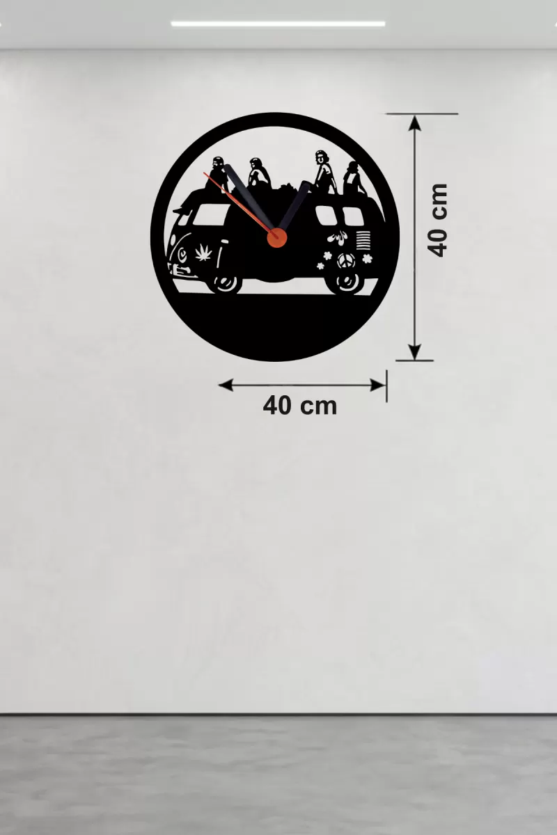 Fitness Motivasyon Tasarım Ahşap Duvar Saati - 40x40 cm Sporcu Hediyesi