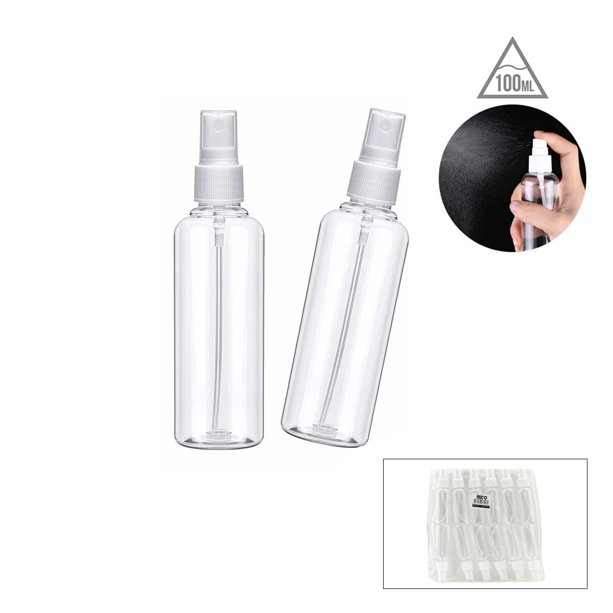 Boş Sprey Şişesi - 100 ml - Plastik - Şeffaf