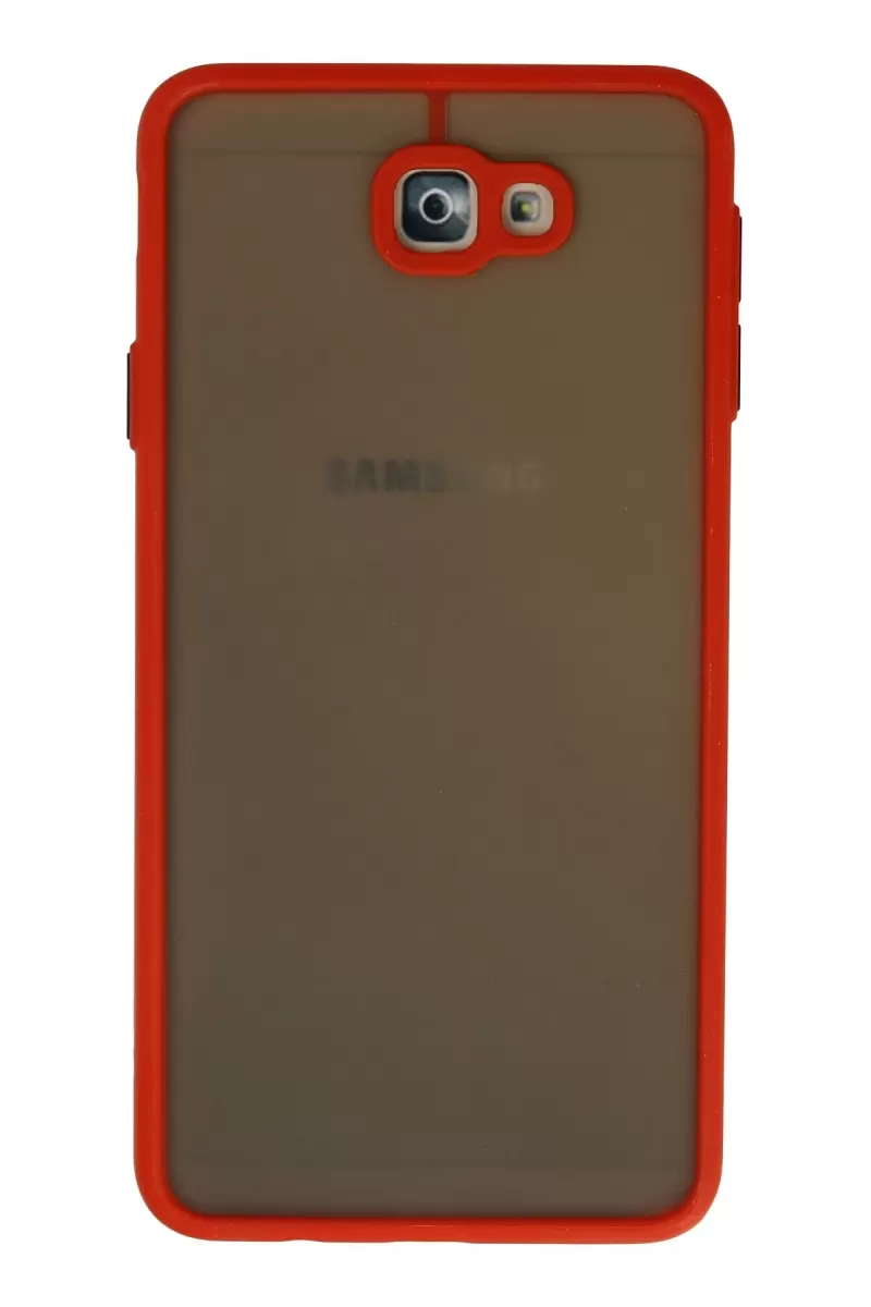 Newface Samsung Galaxy J7 Prime Kılıf Montreal Silikon Kapak - Kırmızı