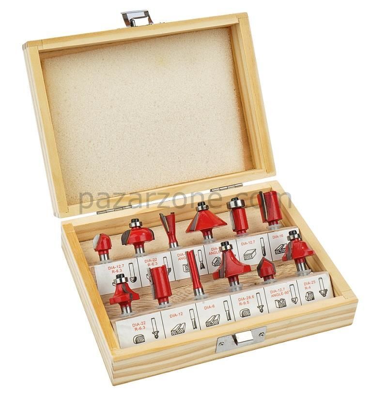 Ennalbur 6 mm 12 Parça Ahşap Freze Uç Seti
