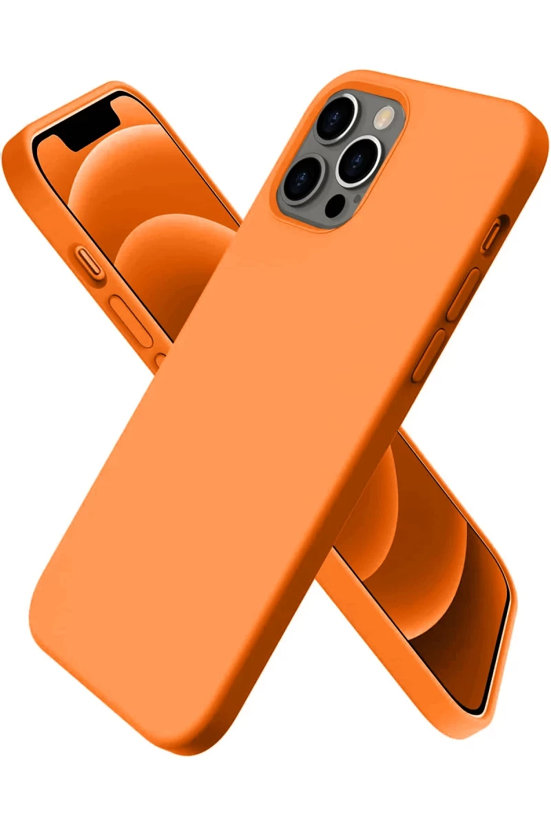 Newface Apple iPhone 12 Pro Max Kılıf First Silikon - Turuncu