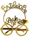 Bride To Be Taç ve Gözlük Seti - Altın Renk