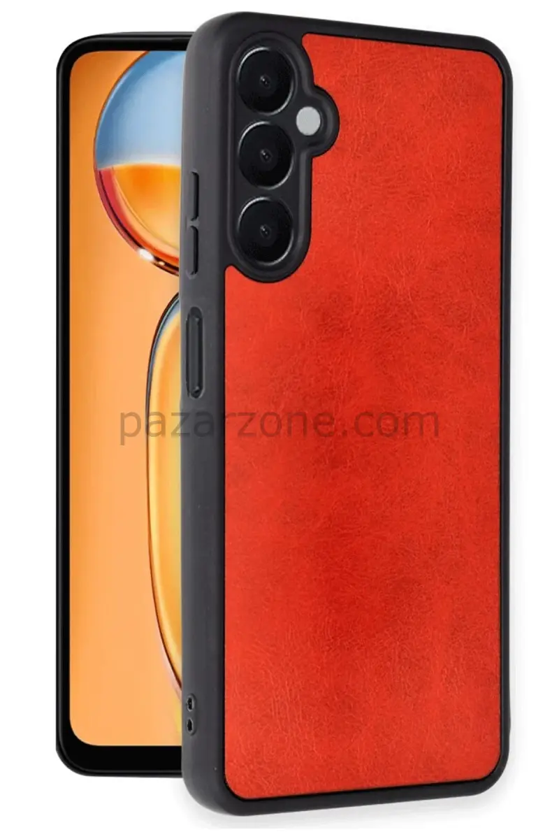 Newface Samsung Galaxy A36 Kılıf Aras Deri Kapak - Kırmızı