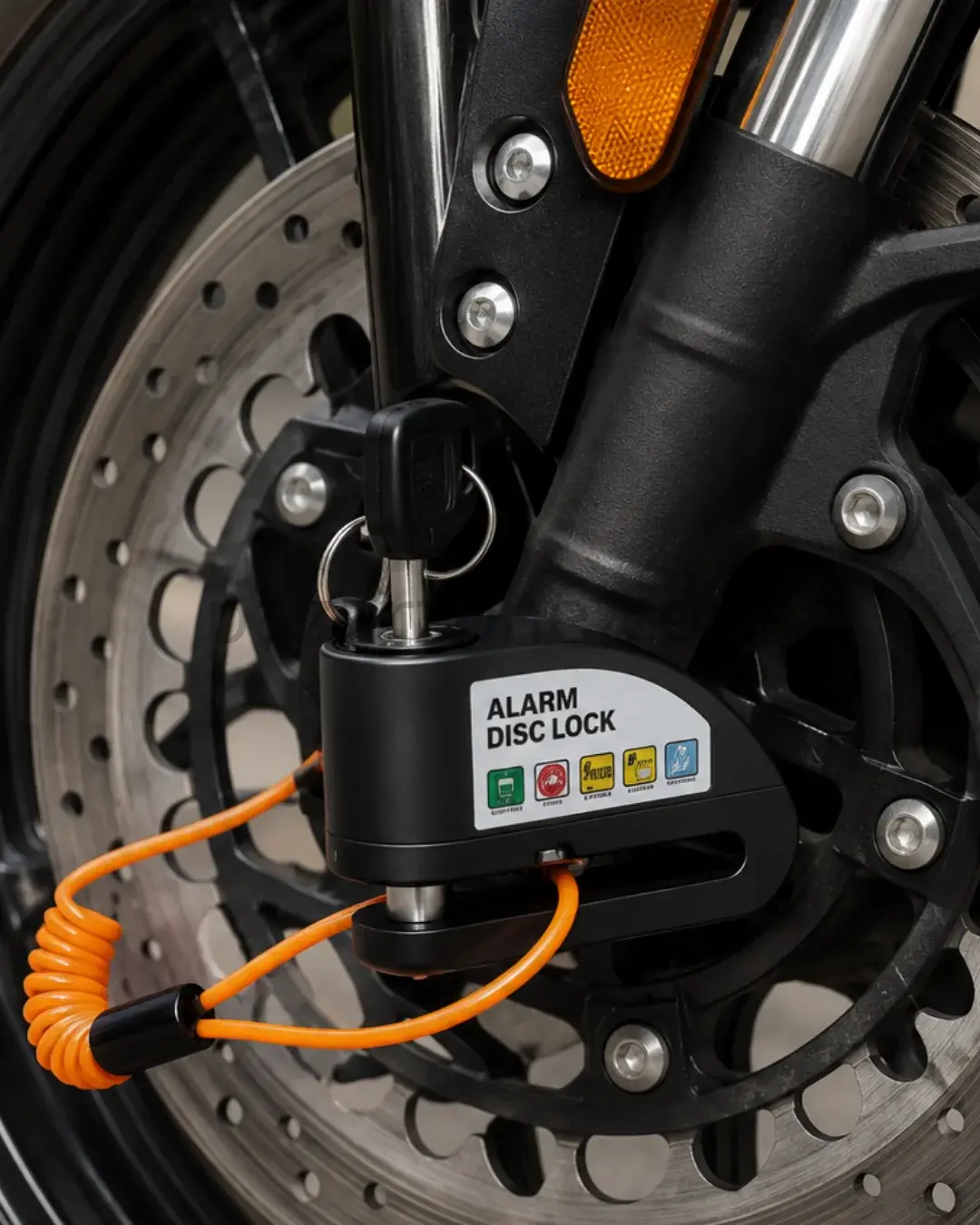 110 dB Alarmlı Disk Fren Kilidi Su Geçirmez Çelik Motosiklet Güvenlik Kilidi