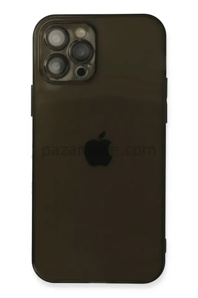 Newface Apple iPhone 12 Pro Max Kılıf Fly Lens Silikon - Siyah