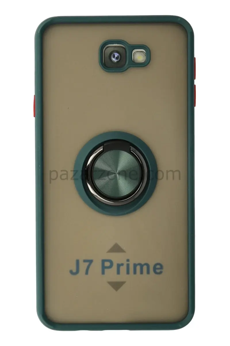 Newface Samsung Galaxy J7 Prime Kılıf Montreal Yüzüklü Silikon Kapak - Yeşil