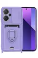 Newface Xiaomi Redmi Note 13 Pro Plus Kılıf Zuma Kartvizitli Yüzüklü Silikon - Lila