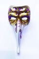 Fuşya Renk İşlemeli Seramik Venedik Uzun Maske Magnet