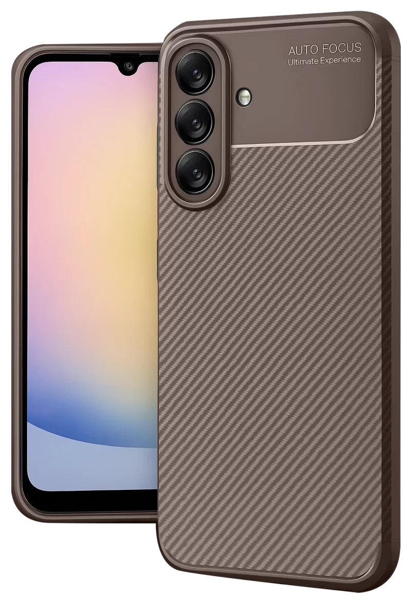 Newface Samsung Galaxy A17 5G Auto Focus Karbon Kapak - Kahverengi