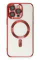 Newface Apple iPhone 15 Pro Kılıf Kross Magneticsafe Kapak - Kırmızı
