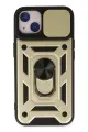 Newface Apple iPhone 14 Kılıf Pars Lens Yüzüklü Silikon - Gold