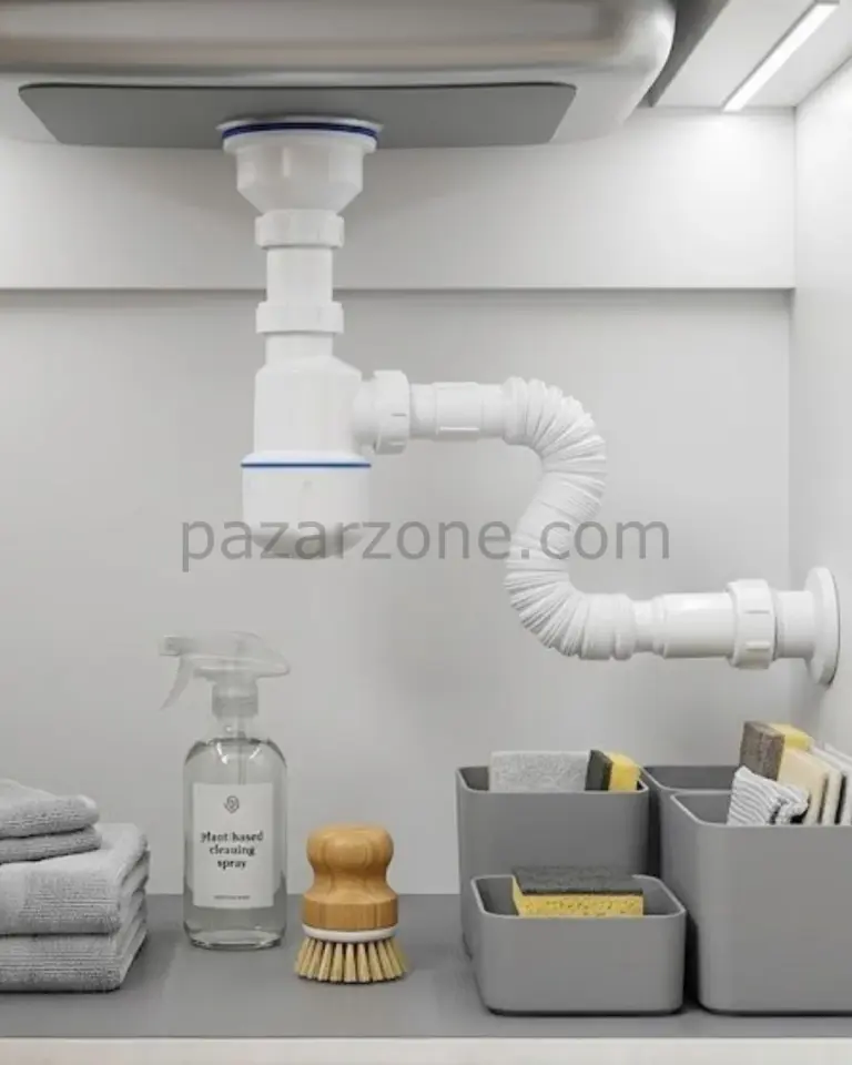 Esnek Gider Sifonu Lavabo İçin Koku Önleyici Tıkanma Karşıtı Bağlantı Seti