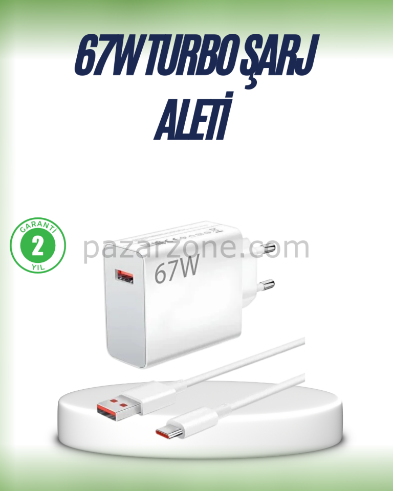 67 Watt Çift Turbo Şarj Adaptörü Reno 4 5 6 Uyumlu