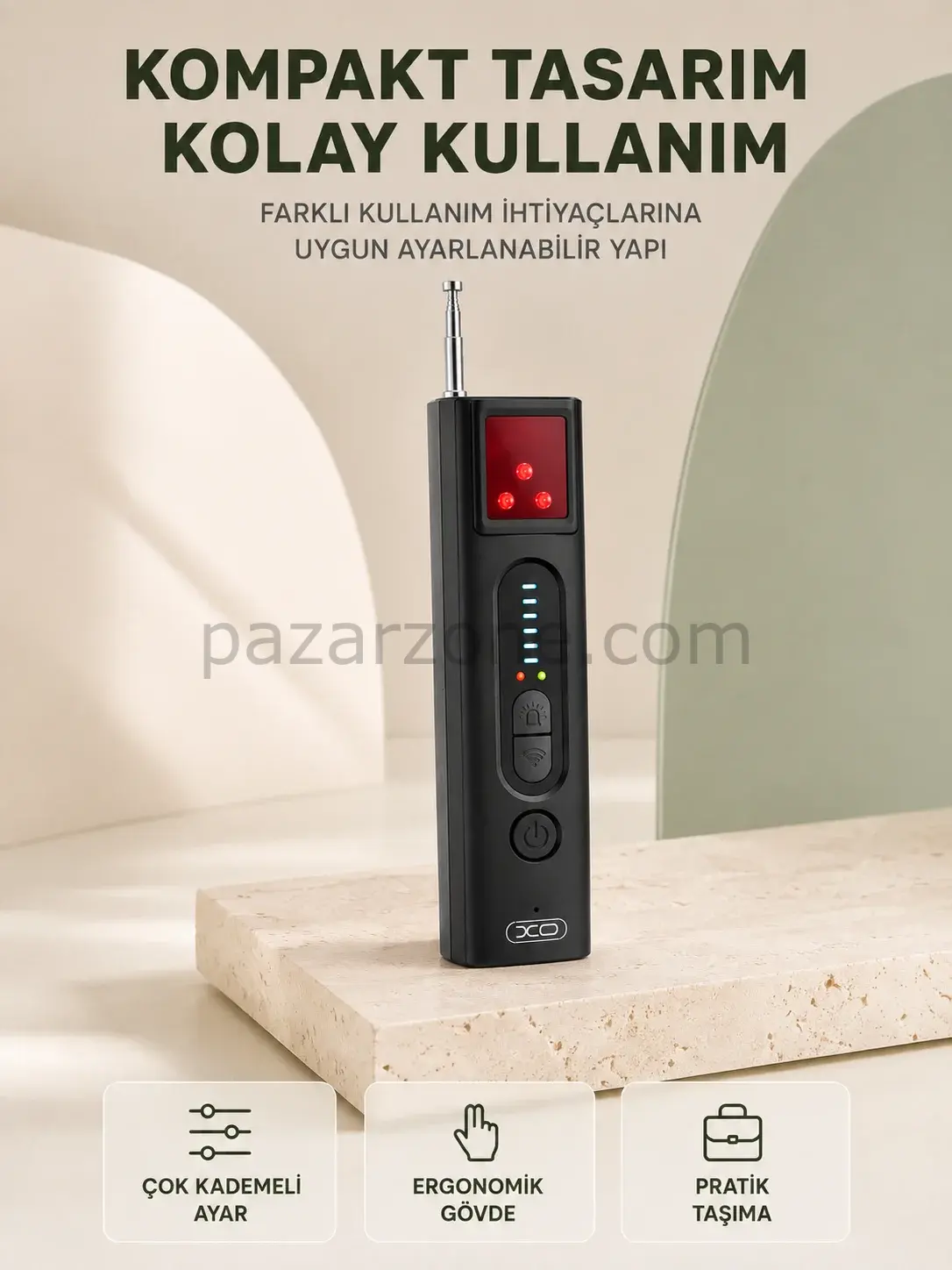 Elektronik Kontrol Cihazı Işıklı Göstergeli Hassasiyet Ayarlı Taşınabilir Model