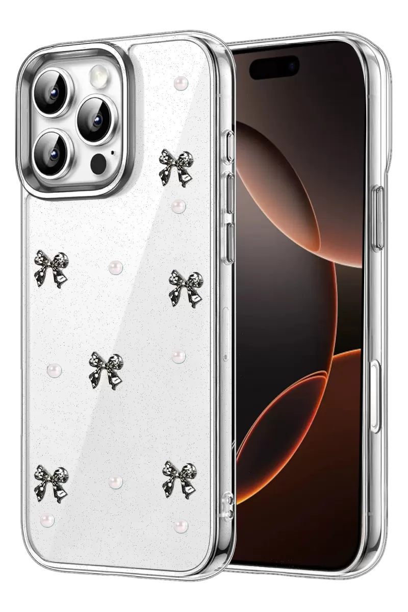 Newface Apple iPhone 16 Pro Max Fiyonk Desenli Kapak - Desen 8
