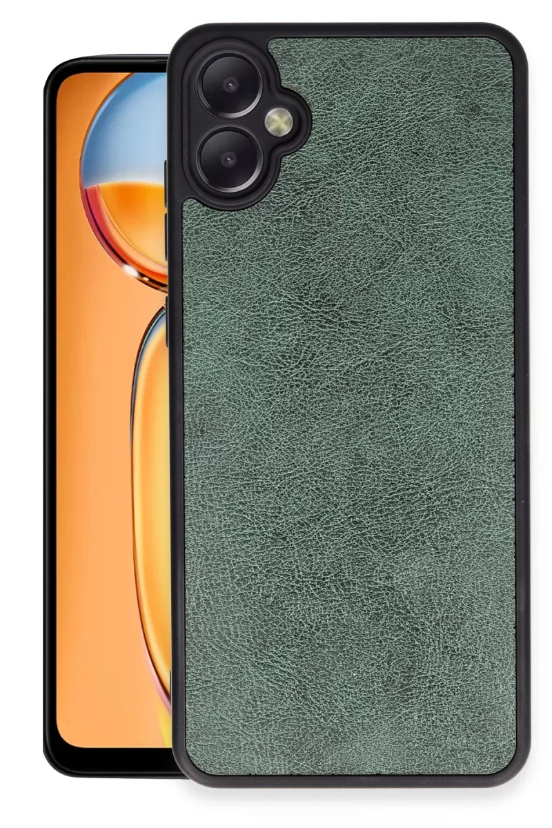 Newface Samsung Galaxy A05 Kılıf Aras Deri Kapak - Koyu Yeşil