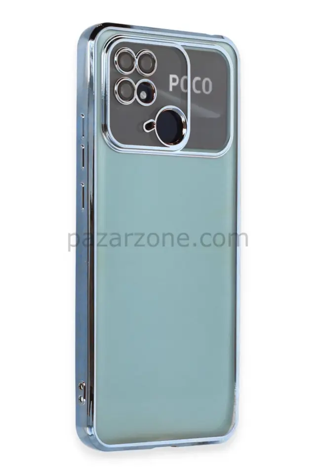 Newface Xiaomi Redmi 10C Kılıf Razer Lensli Silikon - Açık Mavi