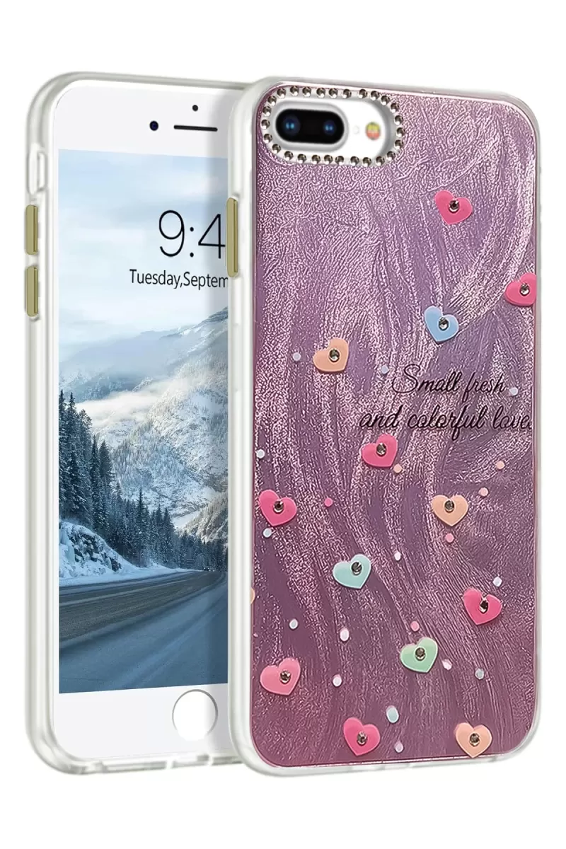 Newface Apple iPhone 7 Plus Kılıf Blade Aynalı Desenli Kapak - Desen 8
