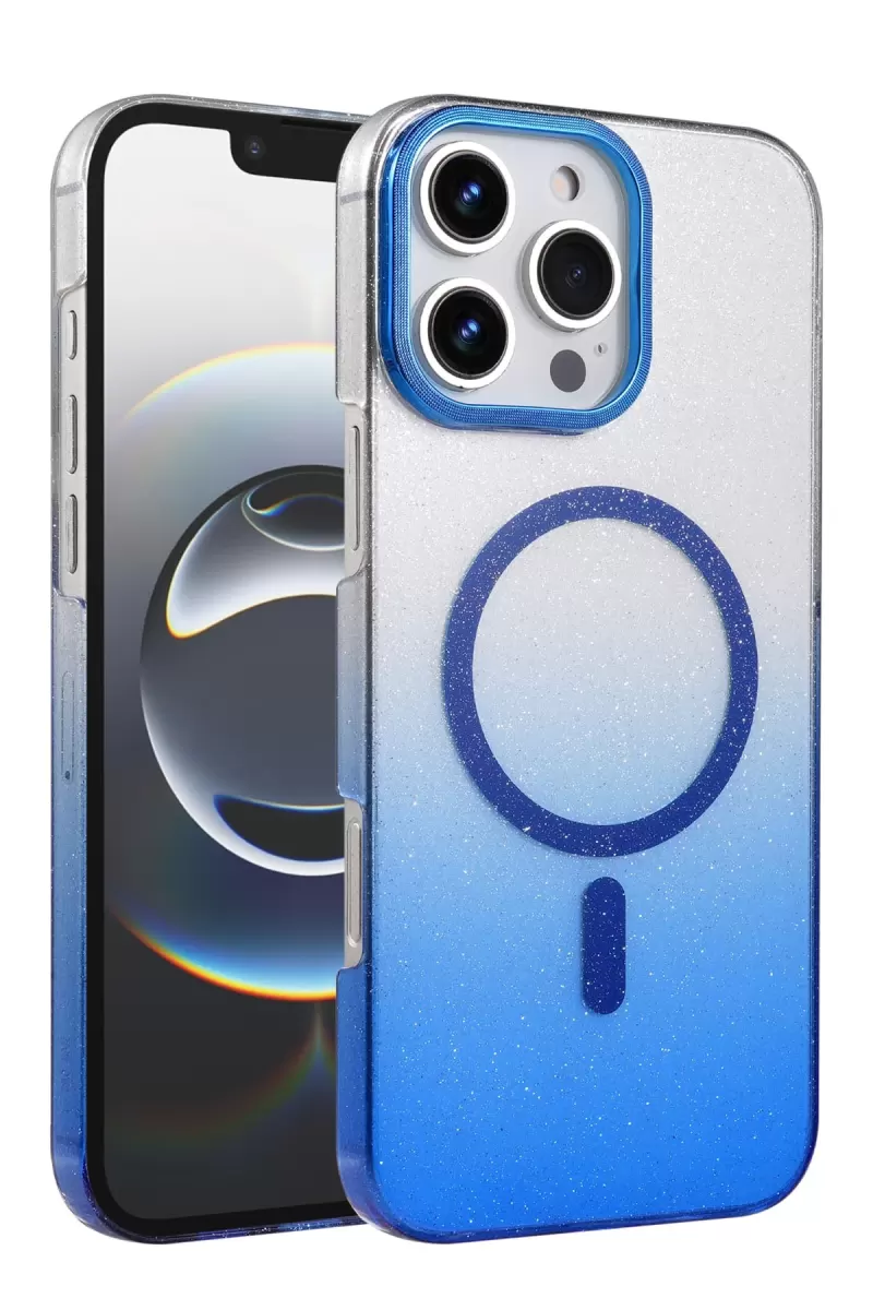 Newface Apple iPhone 16 Pro Max Glossy Magsafe Kapak - Mavi