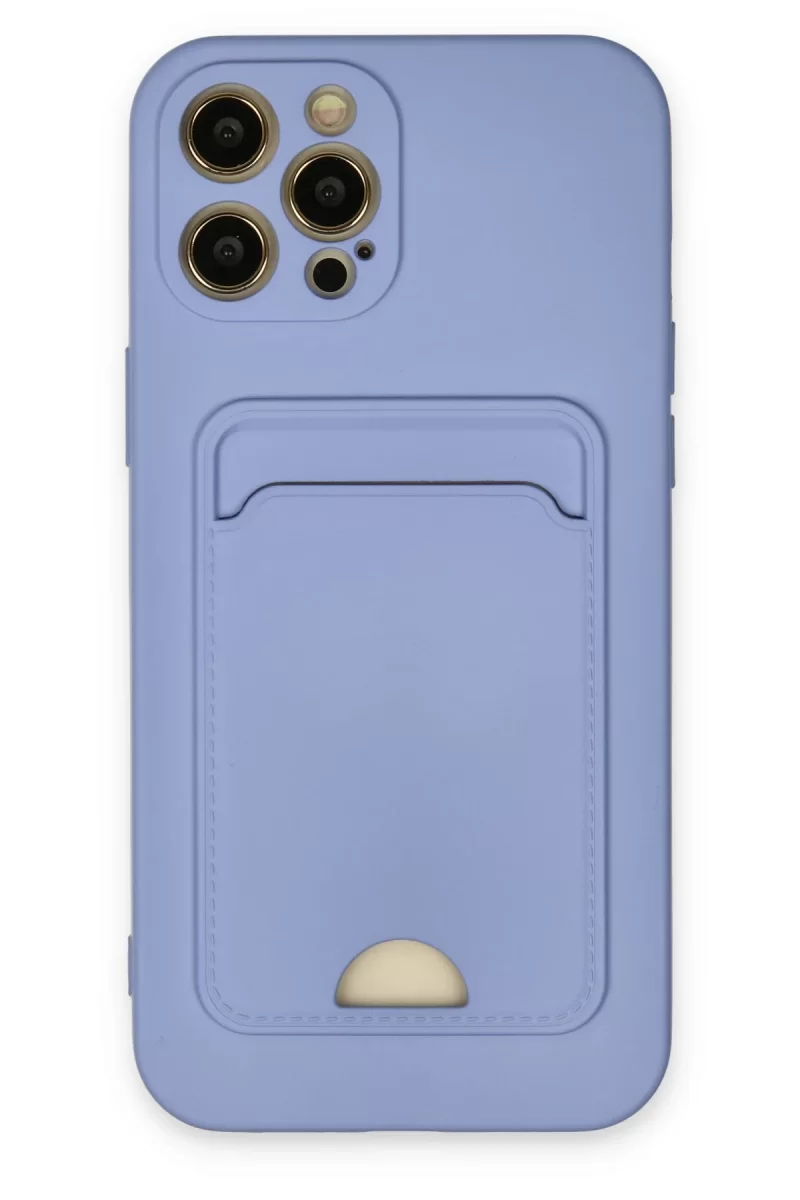 Newface Apple iPhone 12 Pro Max Kılıf Kelvin Kartvizitli Silikon - Lila