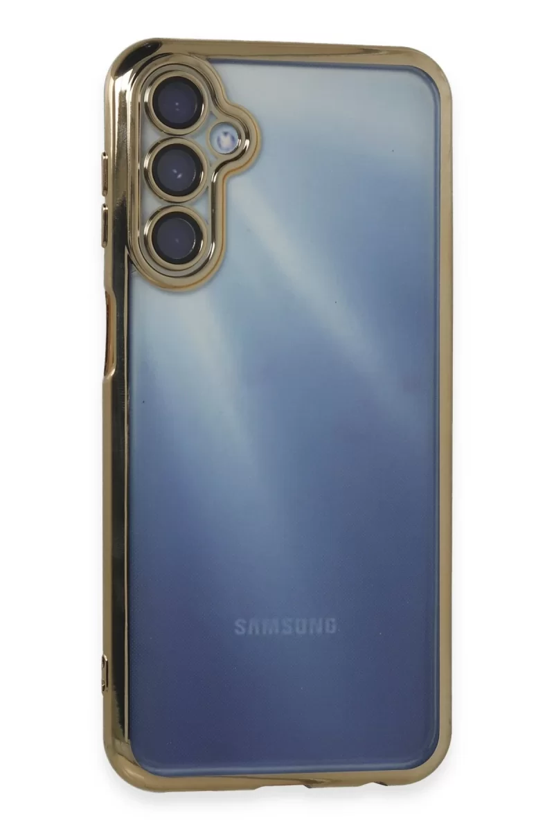 Newface Samsung Galaxy A35 5G Kılıf Razer Lensli Silikon - Gold