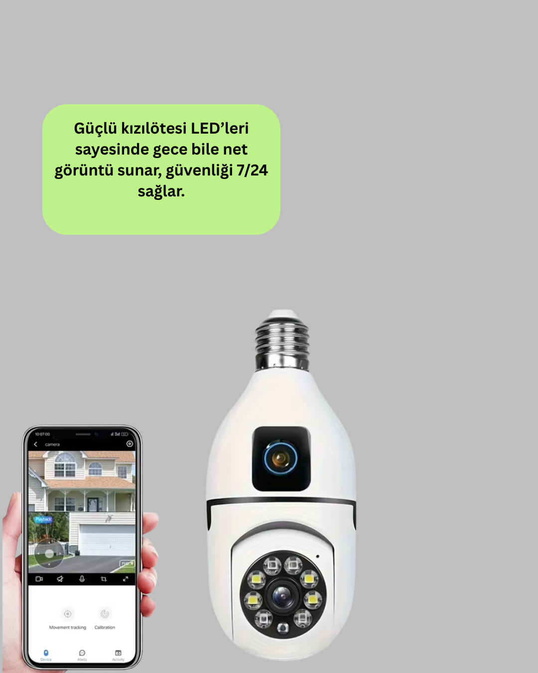 1080P WiFi Ampul Güvenlik Kamerası – Gece Görüş & Uzaktan Erişim