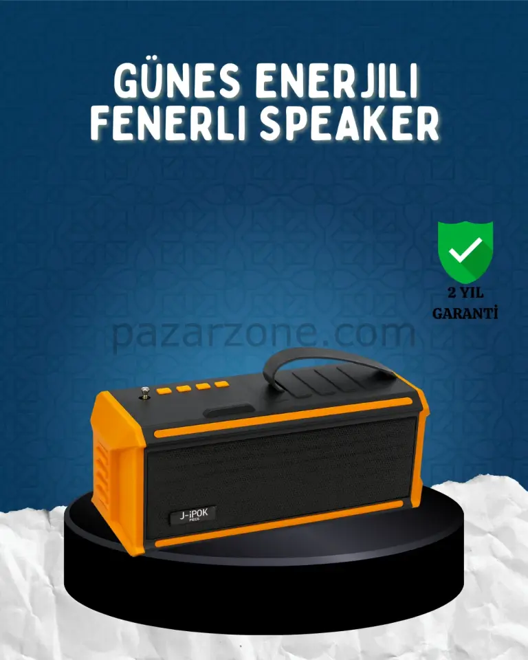 J-IPOX P520 Bluetooth Hoparlör 8W Güçlü Ses Solar Şarj FM Radyo