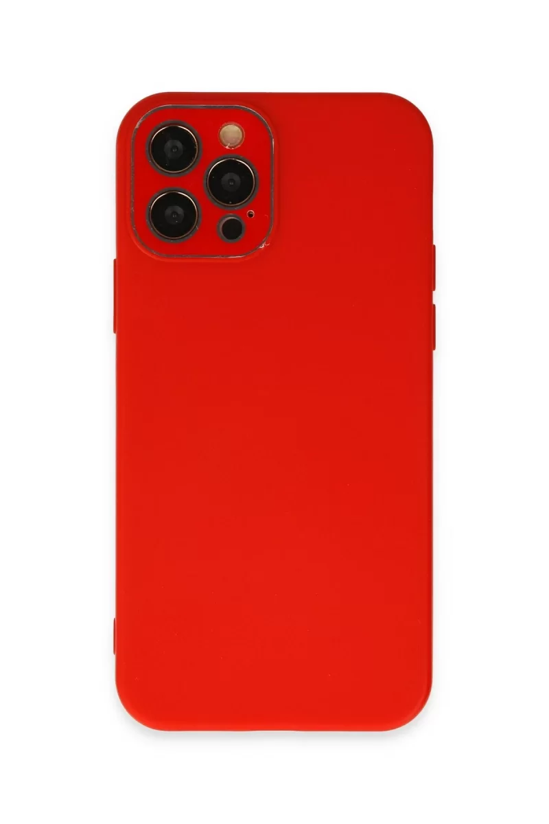 Newface Apple iPhone 12 Pro Max Kılıf Lansman Glass Kapak - Kırmızı