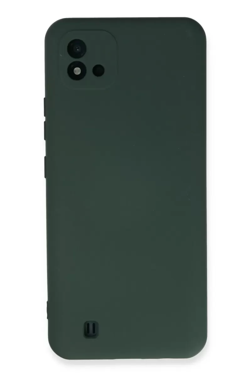 Newface Realme C11 2021 Kılıf Nano içi Kadife Silikon - Koyu Yeşil